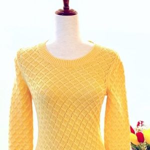 🌷Banana Republic 3/4 Sleeve Crochet-Knit Sweater, Size S, Yellow